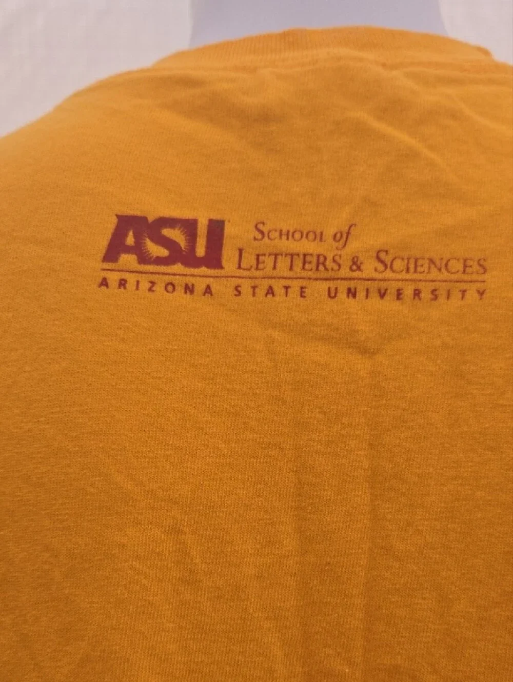 Gildan Yellow Short Sleeve Tee with Maroon Graphic